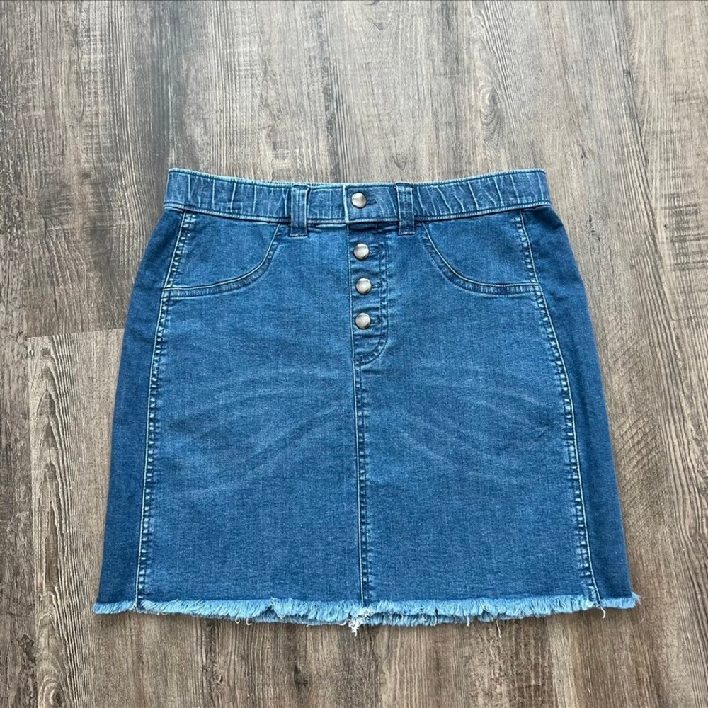 NWT Hue Tonal Tuxedo Mini Skirt Women's Blue